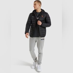 ellesse Lombardy Hooded Full Zip Padded Puffer Jacket Black Men’s Size‎ Small